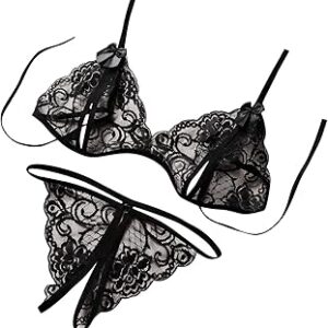 Elegant Lace Bra and Panty Set - Black